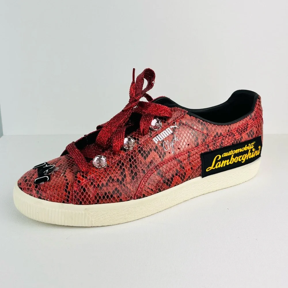 Puma Clyde” snakeskin print Lamborghini sneakers - Picture 1 of 7